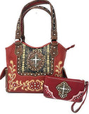 Premium Rhinestone Metal Cross Handbag,Wallet Set in Multi Colors