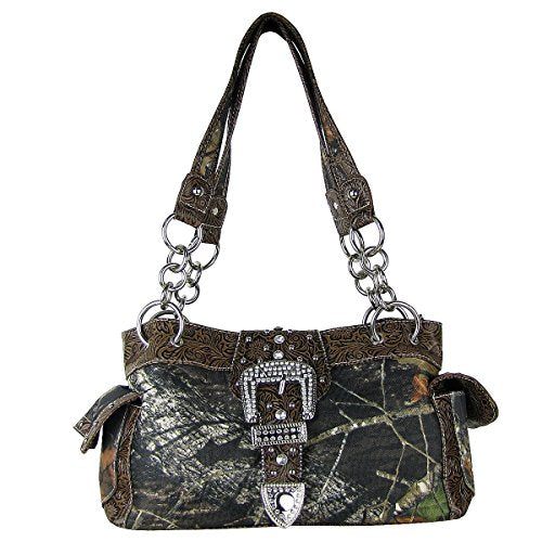 Texas West Western Concealed Carry Gun Belt Buckle Purse Camouflage Handbag Camo W Matching Wallet