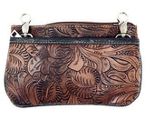 Western Feather Country Rhinestone Concho Laser Cut Wallet Cross Body Clutch Bag Purse