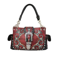 Western Rivet Flora Embroidery Buckle Shoulder Concealed Carry Handbag in 6 Colors GP939W188