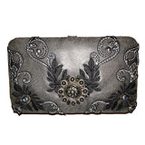 Texas West Women's Buckle Embroide Shoulder Handbag Wallet in Multi Colors