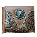 Premium Western Style Soft PU Leather Bifold Wallet in Multi- Emblem