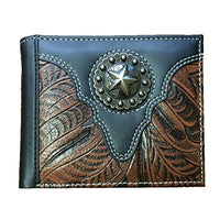 Premium Western Style Soft PU Leather Bifold Wallet in Multi- Emblem