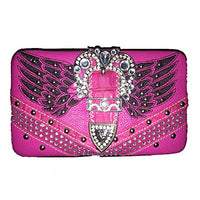 Premium Western Women's Angel Wings Buckle Handbag Messenger Bag Wallet and Set