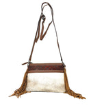 Western Cowhide Womens Fringe Clutch Crossbody in 2 colors