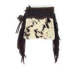 Western Cowhide Womens Fringe Clutch Crossbody in 2 colors