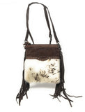 Western Cowhide Womens Fringe Clutch Crossbody in 2 colors