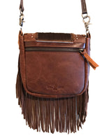 Handcrafted Genuine Leather Western Cowhide Womens Fringe Clutch Crossbody Bag in 3 Colors