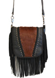 Western Cowhide Womens Fringe Clutch Crossbody in 2 colors